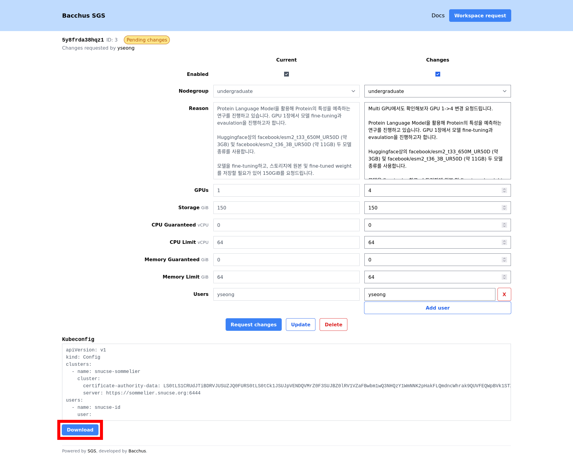 Download kubeconfig